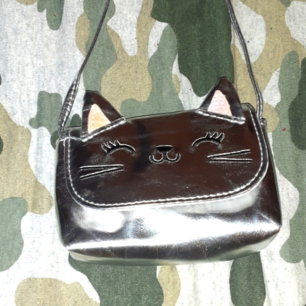 CLAIRE'S CHROME KITTY COIN PURSE NRMINT CONDITION